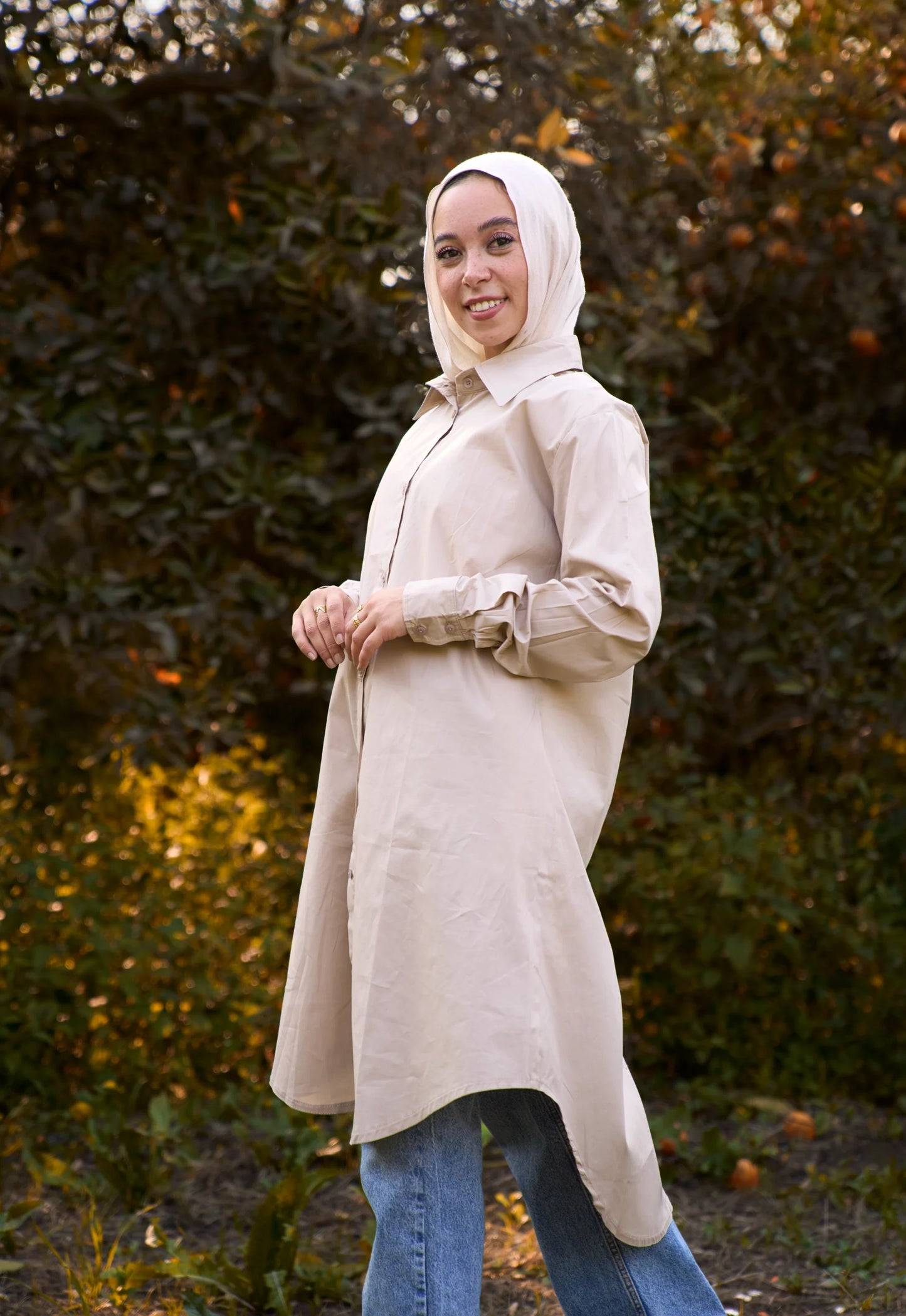Beige Long Shirt