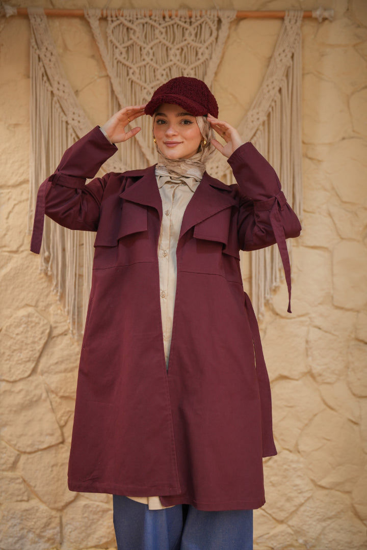 Burgundy Orgwan Coat