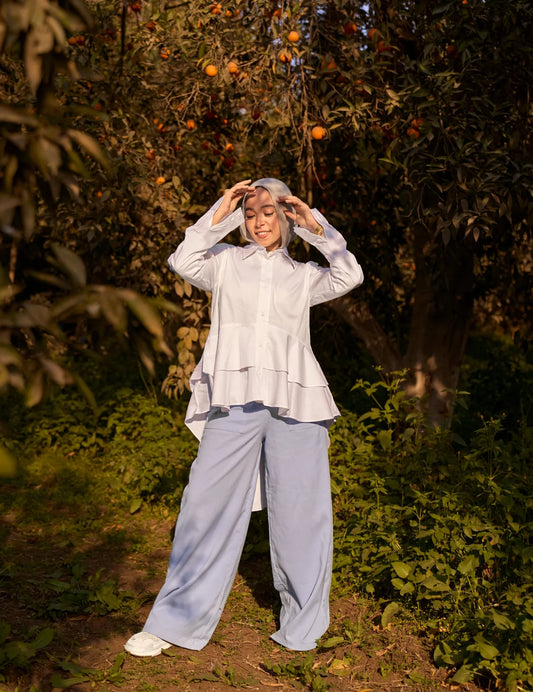 White lotus blouse