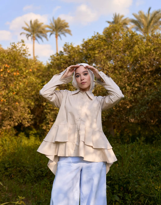 Beige Lotus blouse