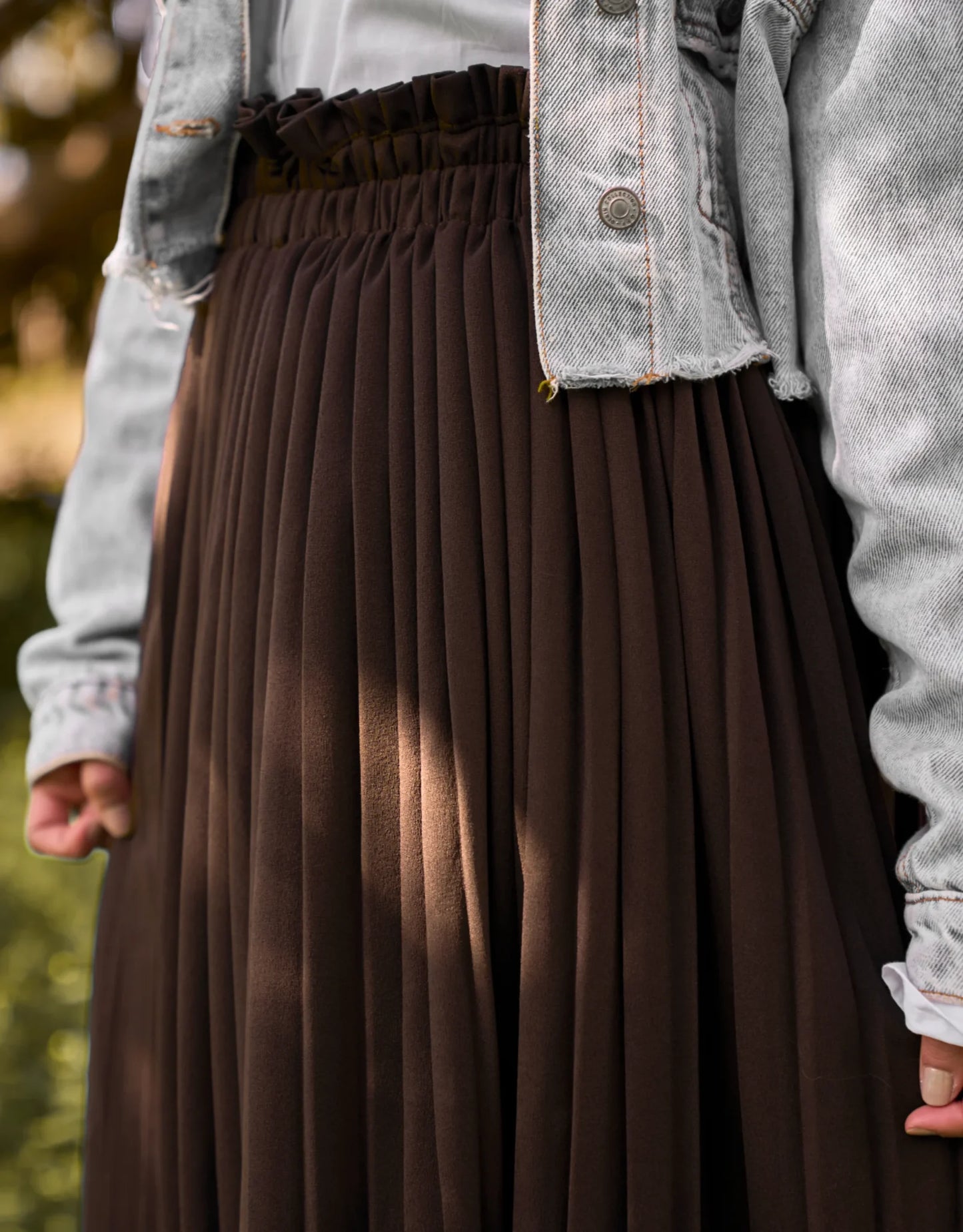 Brown Pleated Skirt