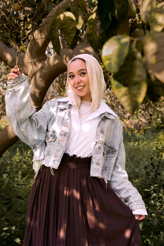 Brown Pleated Skirt