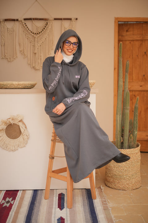 Grey Hoodie Abaya