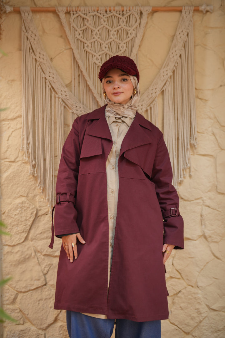Burgundy Orgwan Coat