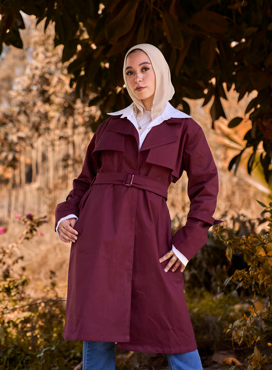 Burgundy London Coat