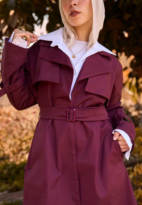 Burgundy London Coat